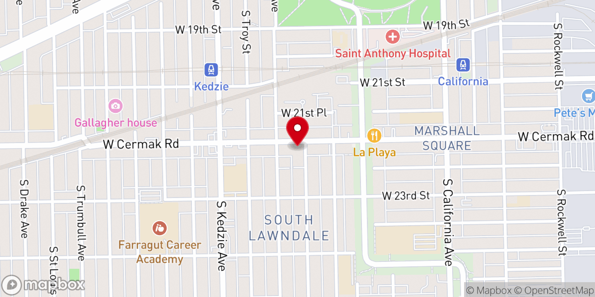 Map showing location of Mother of the Americas Catholic Church