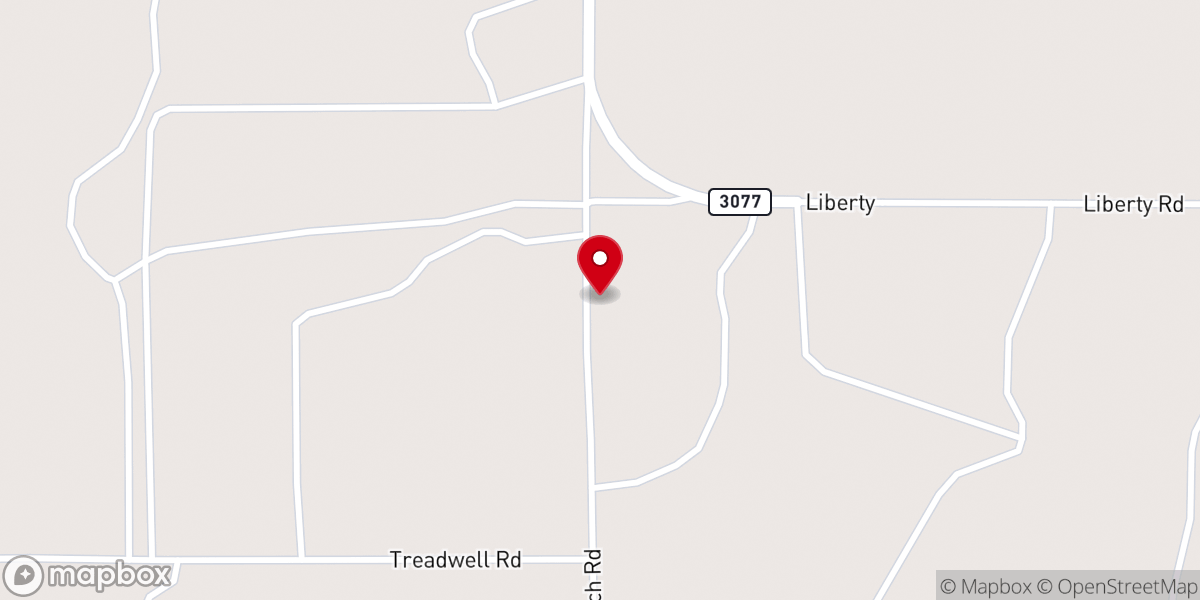 Map showing location of Pleasant Mound Freewill Baptist