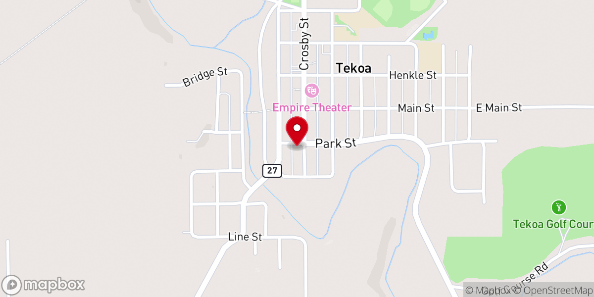 Map showing location of United Church of Tekoa