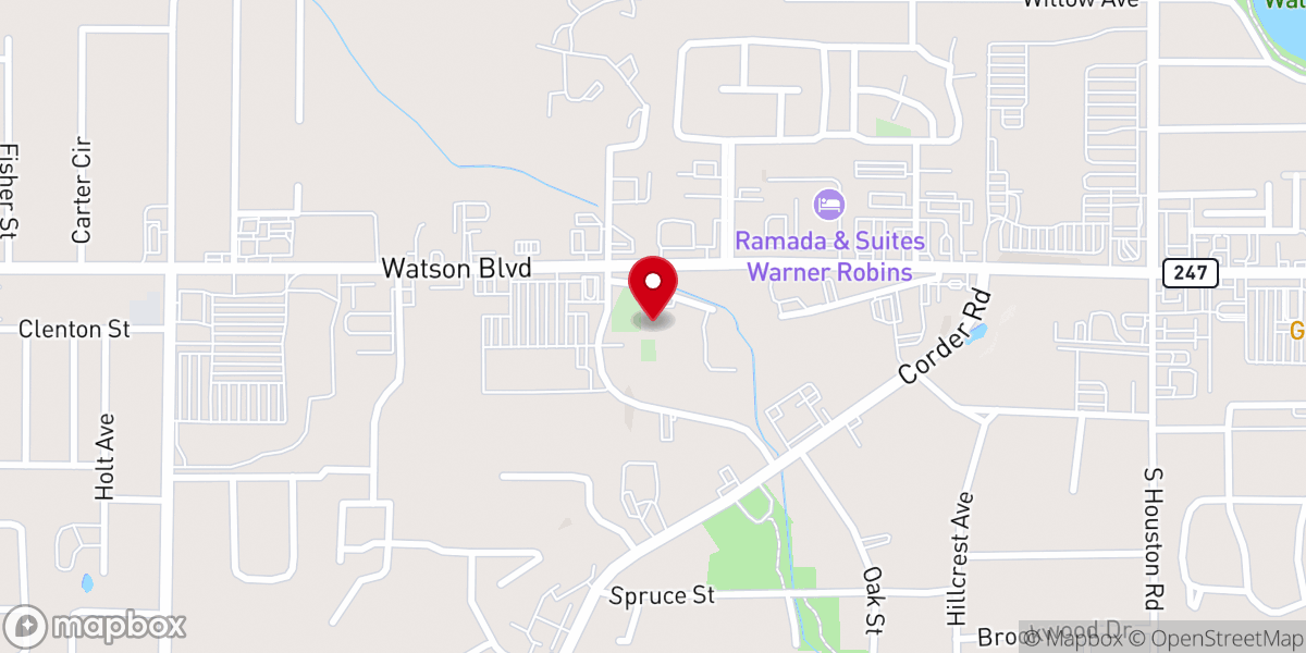 Map showing location of Oak Ridge Church