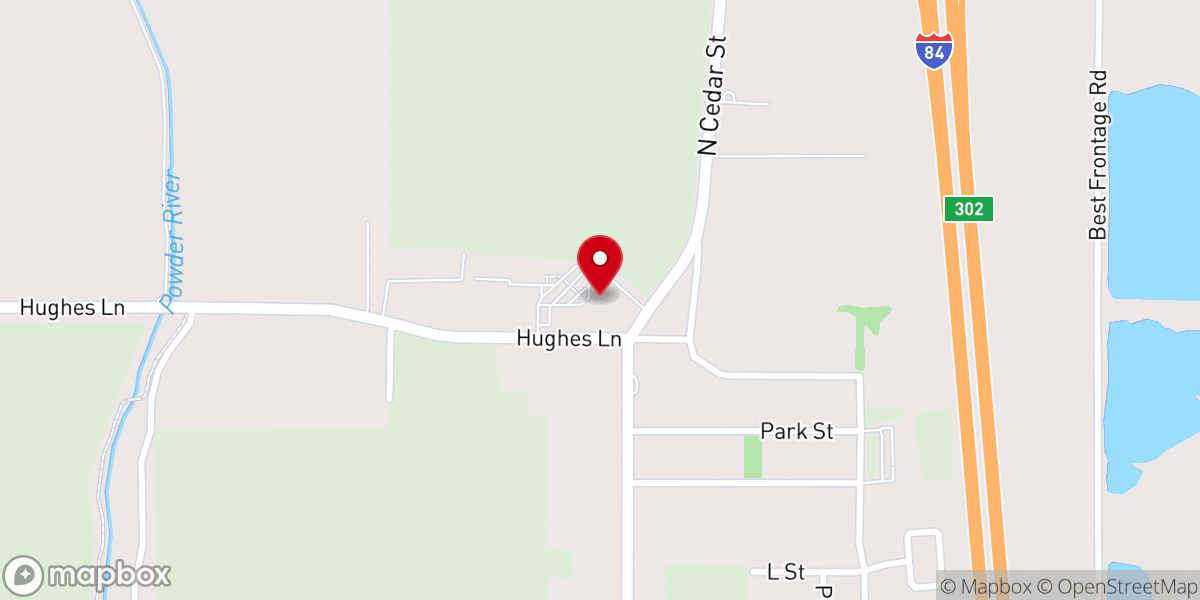 Map showing location of Northeast Oregon Compassion Center