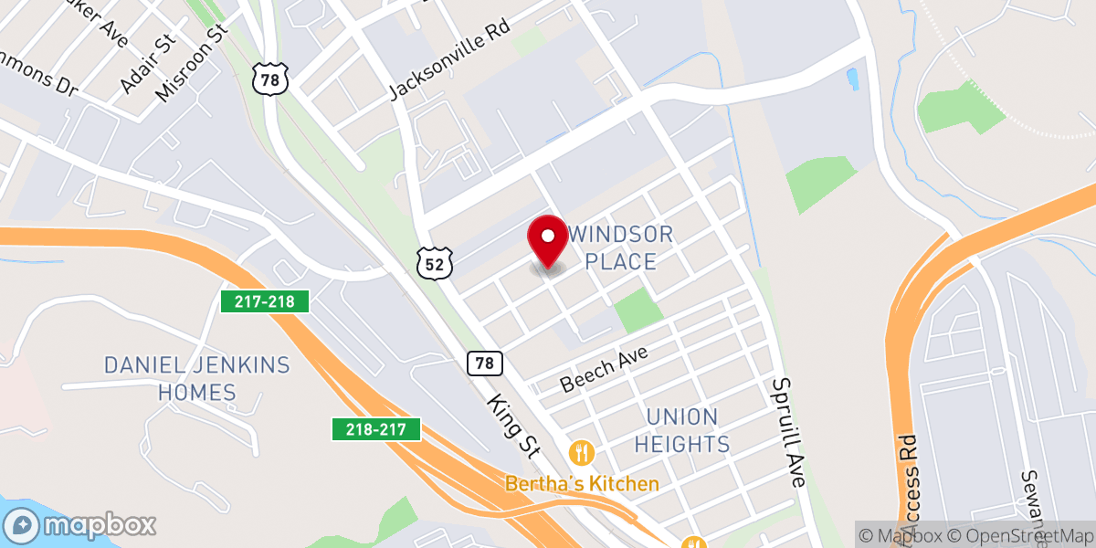 Map showing location of New St John Holiness Church