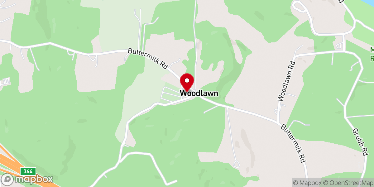 Map showing location of Woodlawn Baptist Church