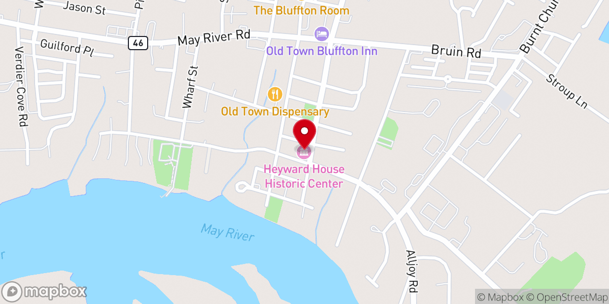 Map showing location of Heyward House Museum