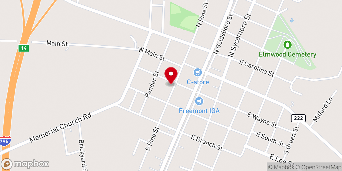 Map showing location of Blessed 2 Bless U Ministries