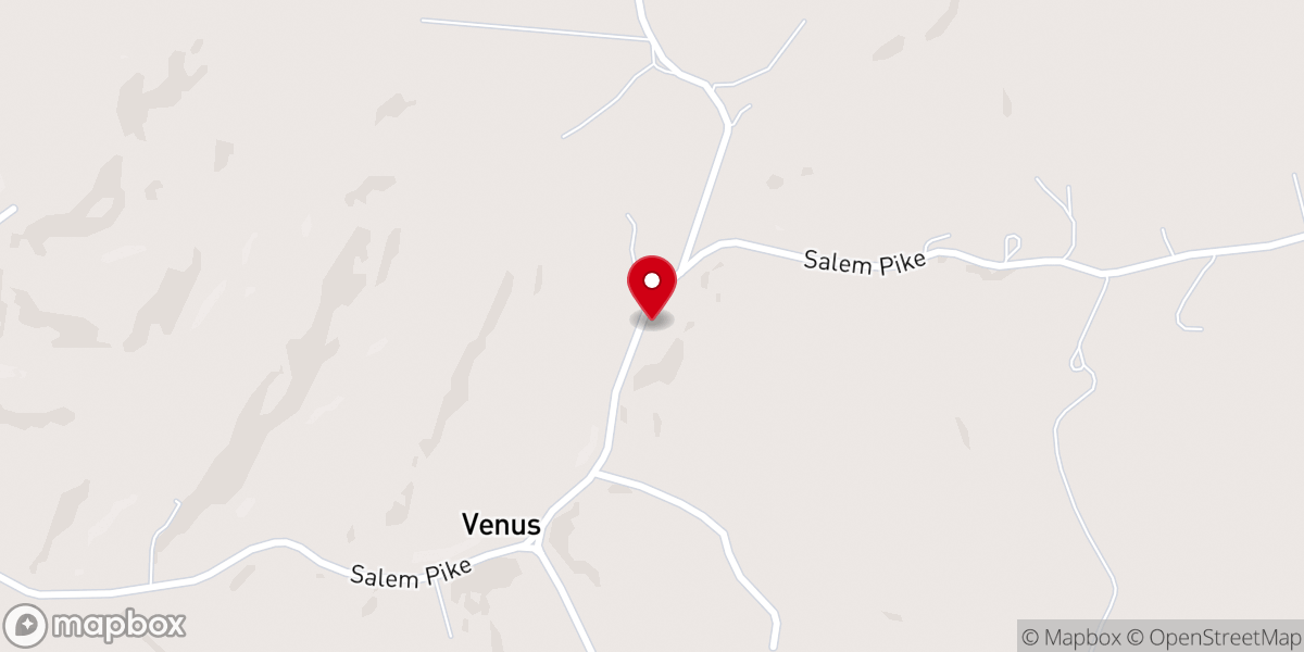 Map showing location of New Salem Church