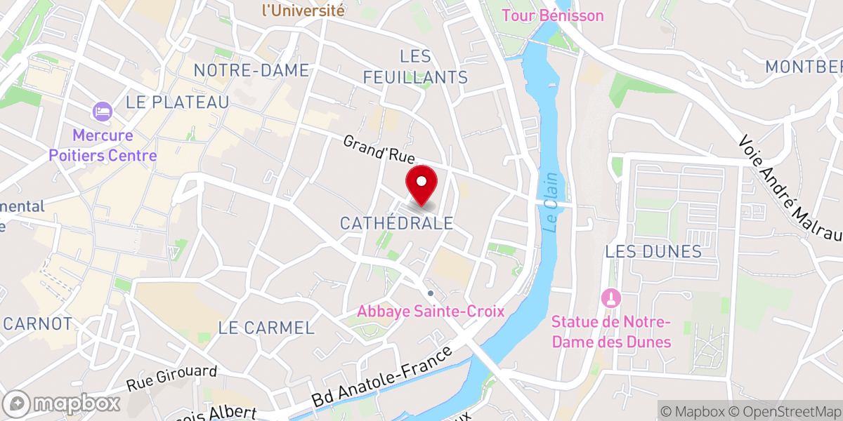Map showing location of Place de la Cathédrale