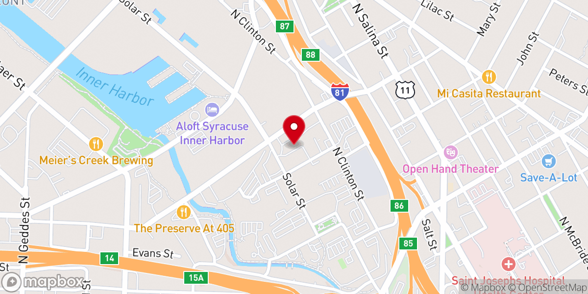 Map showing location of Radiant Church