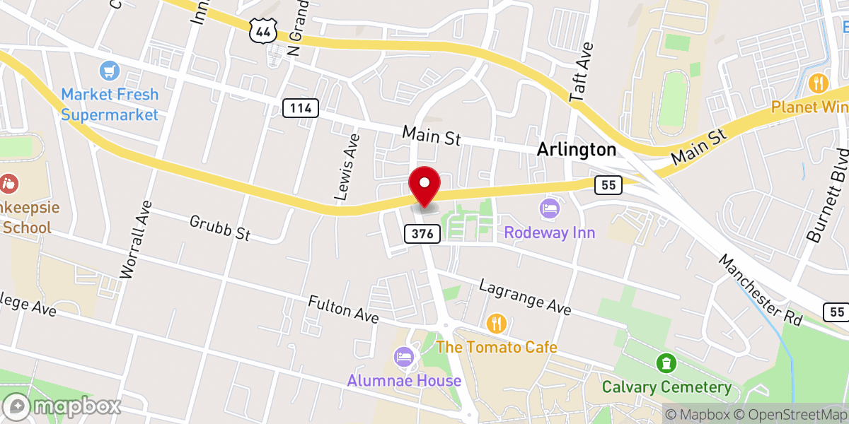 Map showing location of Arlington Community Church