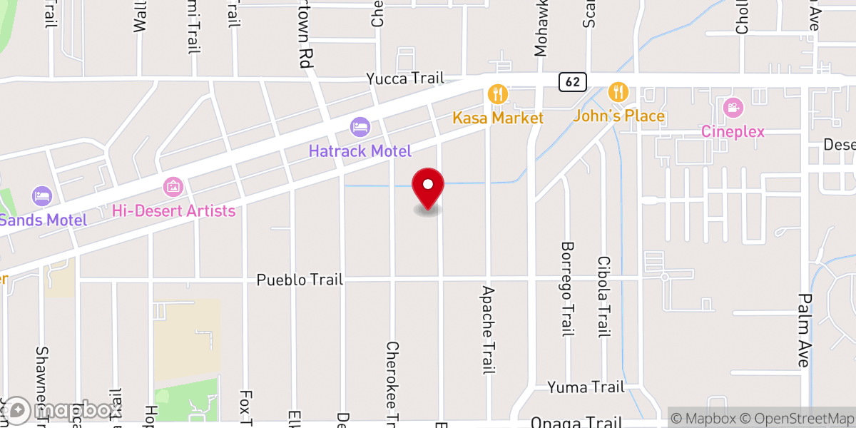 Map showing location of Yucca Valley Center for Spiritual Living