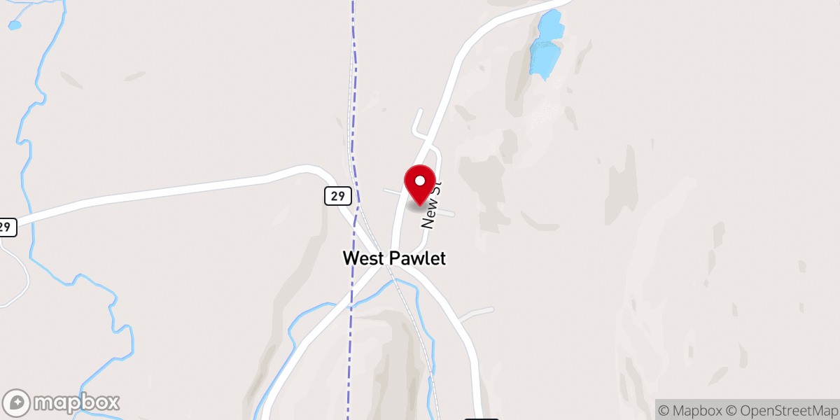Map showing location of West Pawlet United Church