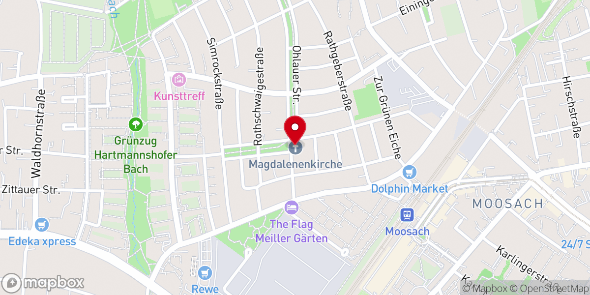 Map showing location of Adonai Malayalam Church, Munich