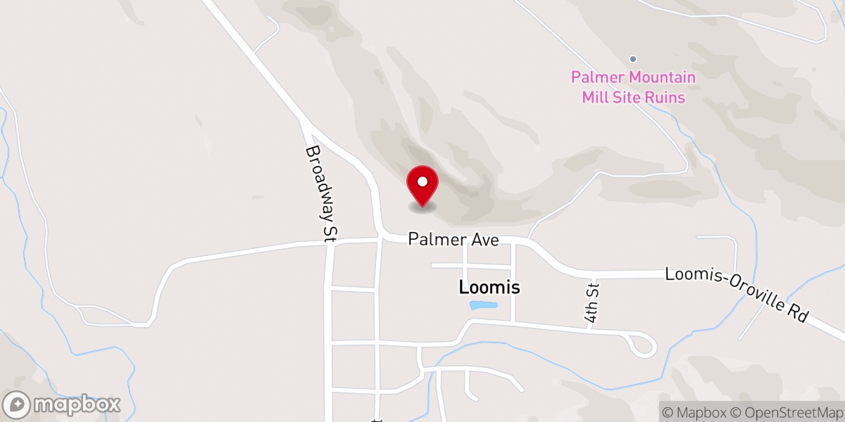 Map showing location of Loomis Community Church