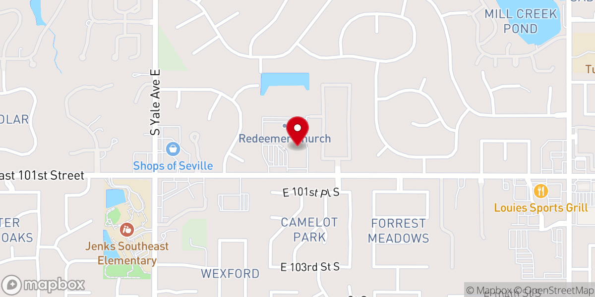 Map showing location of Redeemer Church