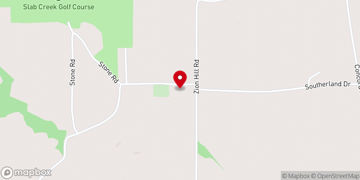 Map showing location of Zion Hill Primitive Baptist Church