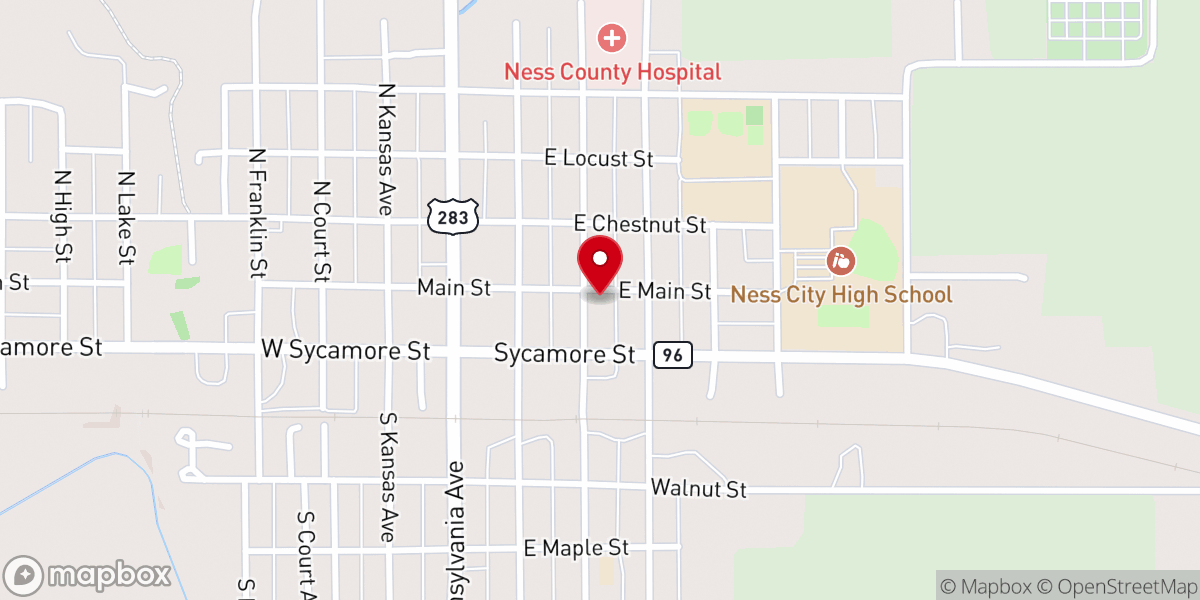 Map showing location of First Baptist Church