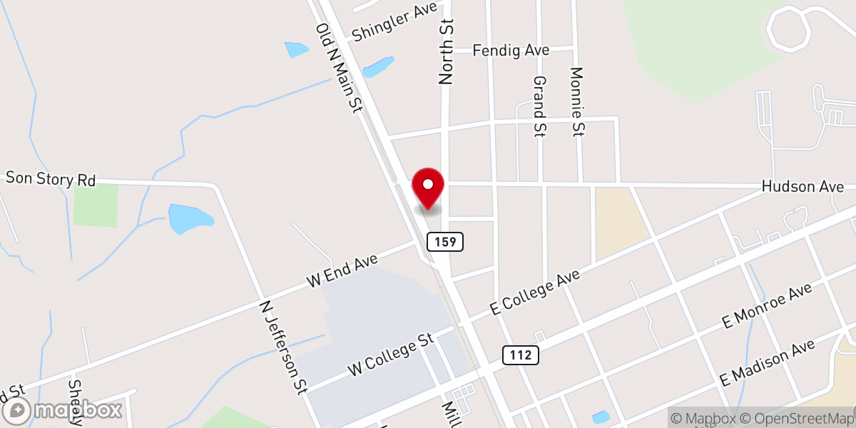 Map showing location of Ashburn Methodist Church
