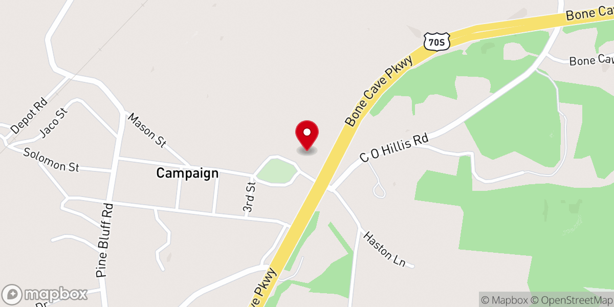 Map showing location of First Baptist Campaign/Rock Island