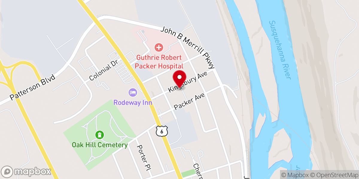 Map showing location of Assembly of God Church