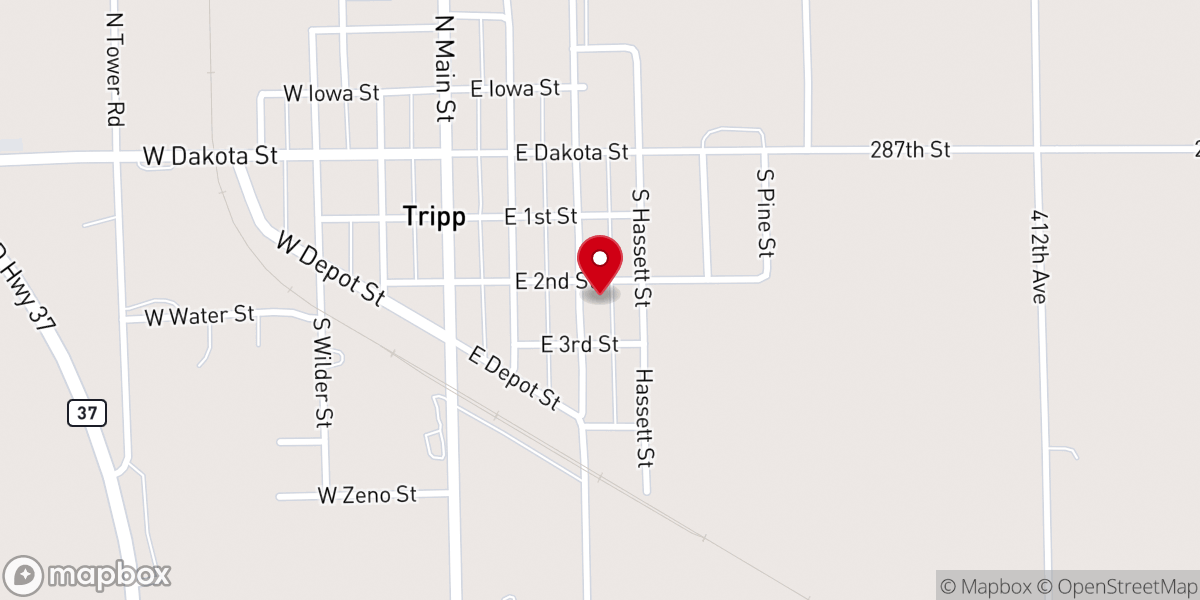 Map showing location of Friedens Reformed Church