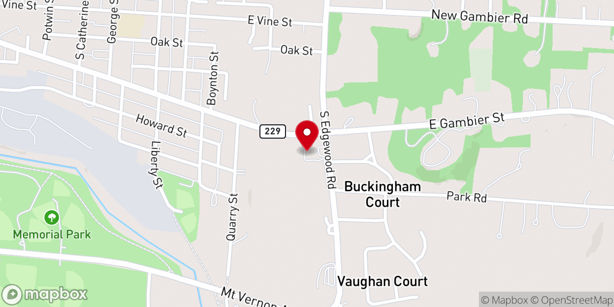 Map showing location of First Baptist Church