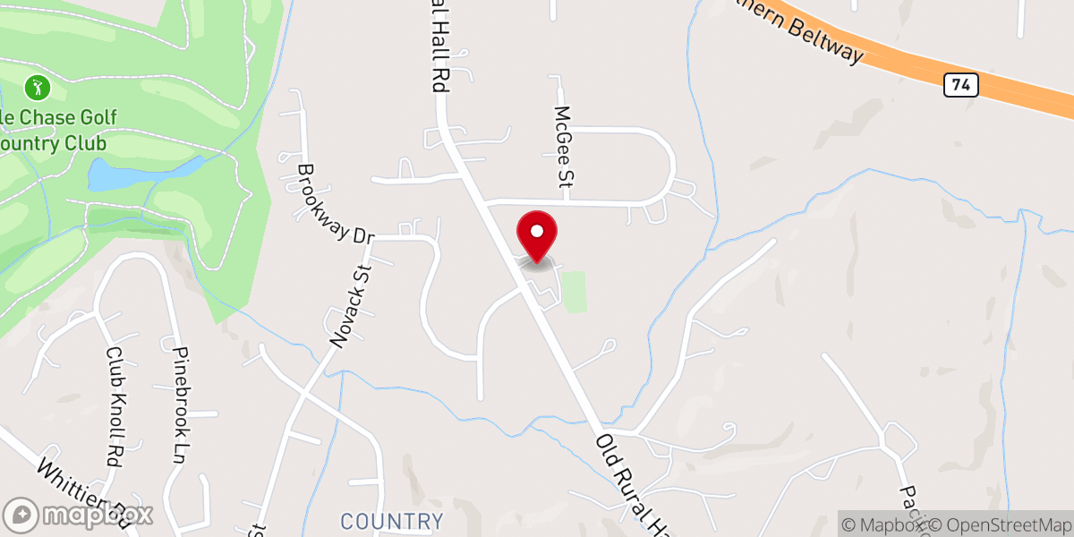 Map showing location of Marshall Baptist Church