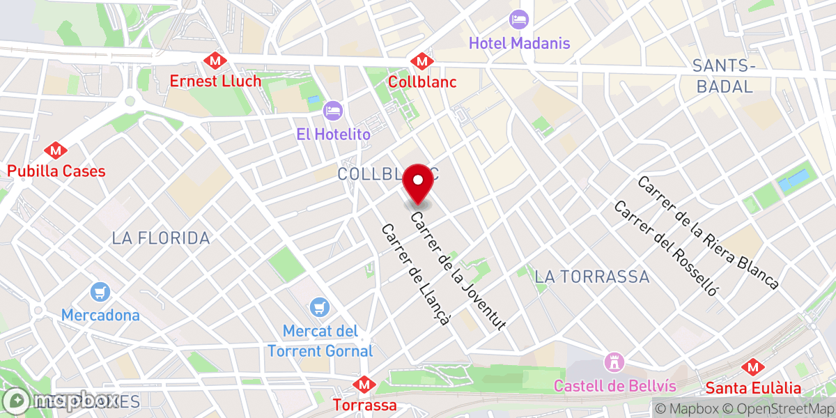 Map showing location of Avivamiento a las Naciones Collblanc
