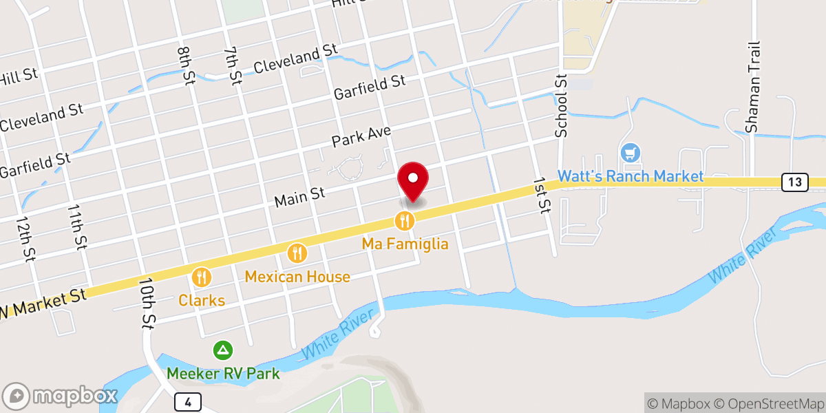 Map showing location of Meeker Assembly of God