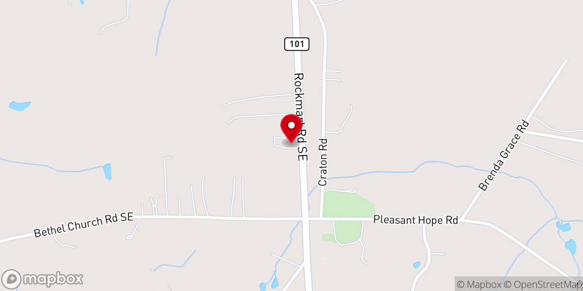 Map showing location of Silver Creek Church of God
