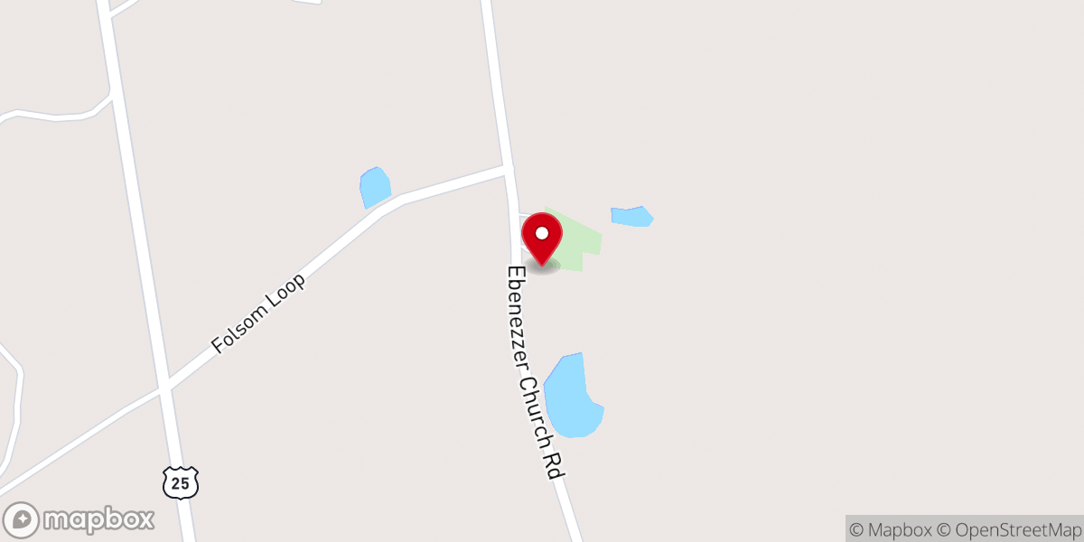 Map showing location of Ebenezer Freewill Baptist Church