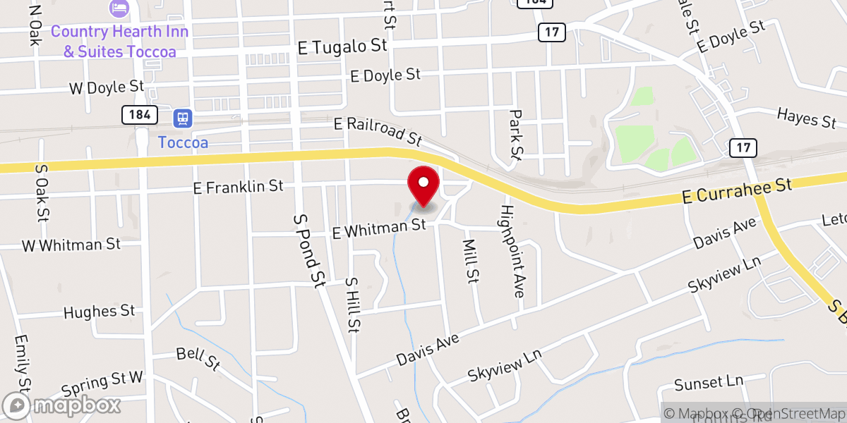 Map showing location of Salvation Army