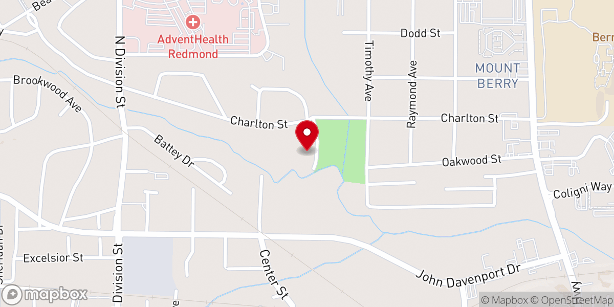 Map showing location of Parkview Baptist Church