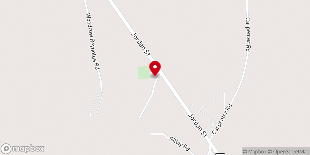 Map showing location of Reynolds Church