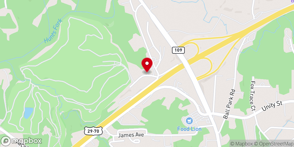 Map showing location of Pine Woods United Methodist Church