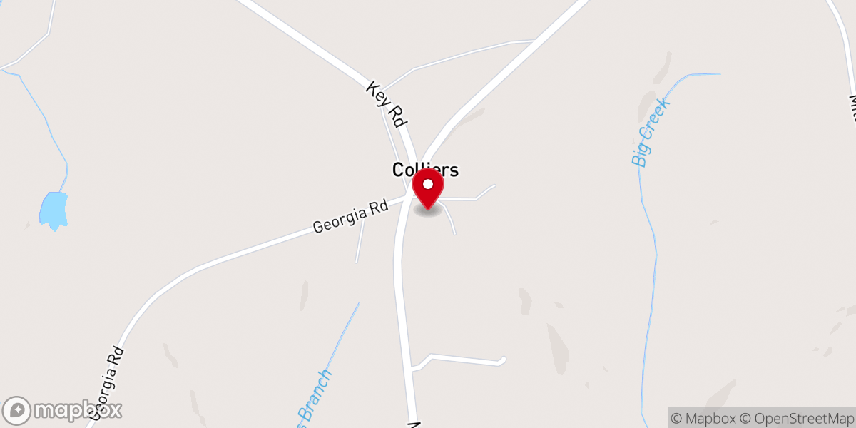 Map showing location of Colliers Church