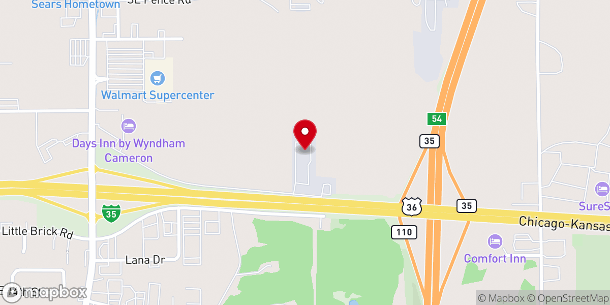 Map showing location of Cameron Christian Academy