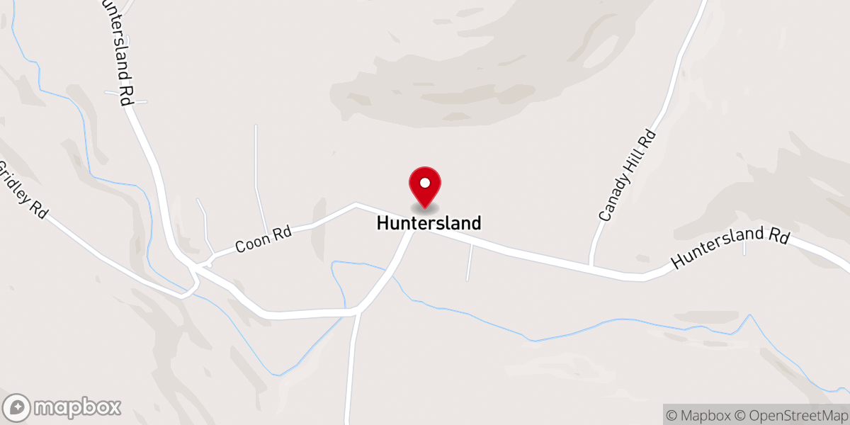 Map showing location of Huntersland United Methodist Church