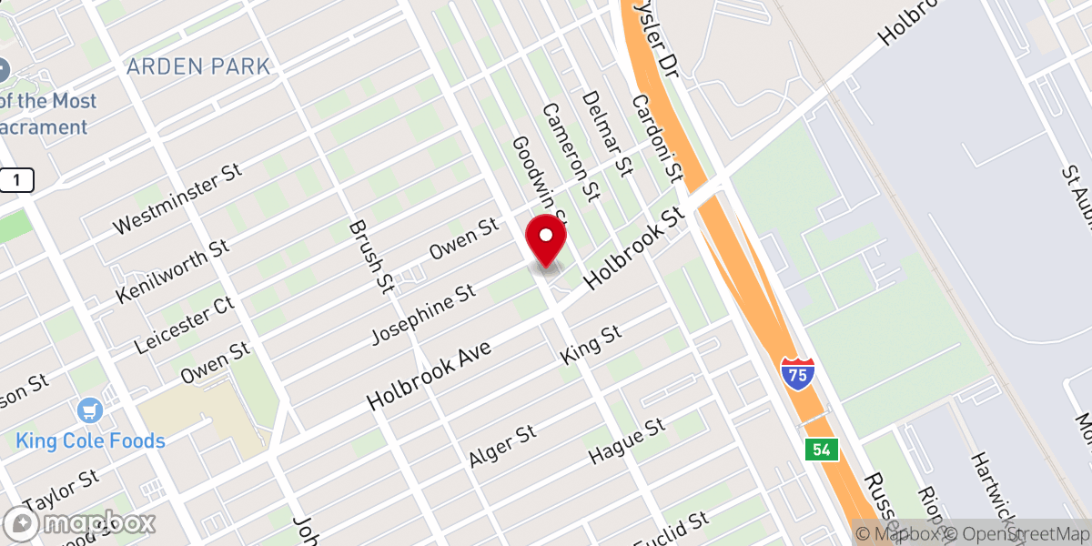 Map showing location of Full Gospel Tabernacle Church of God in Christ