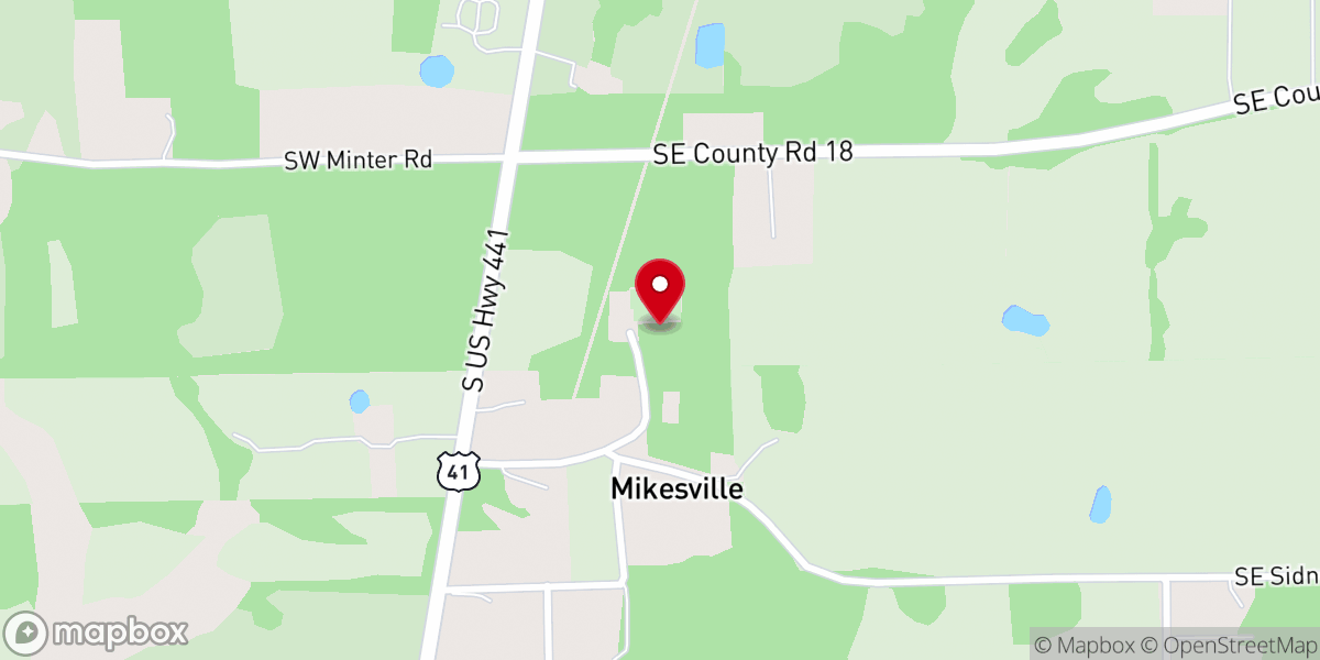 Map showing location of Mikesville Presbyterian Church