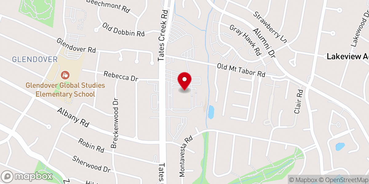 Map showing location of Immanuel Baptist Church