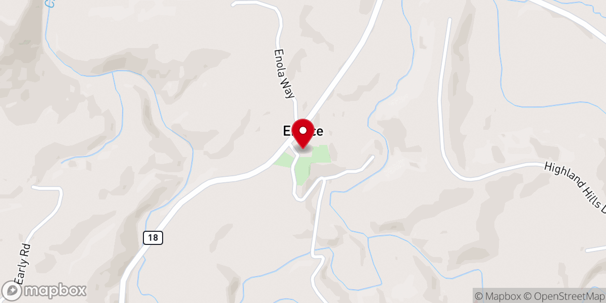 Map showing location of Crab Creek Primitive Baptist Church