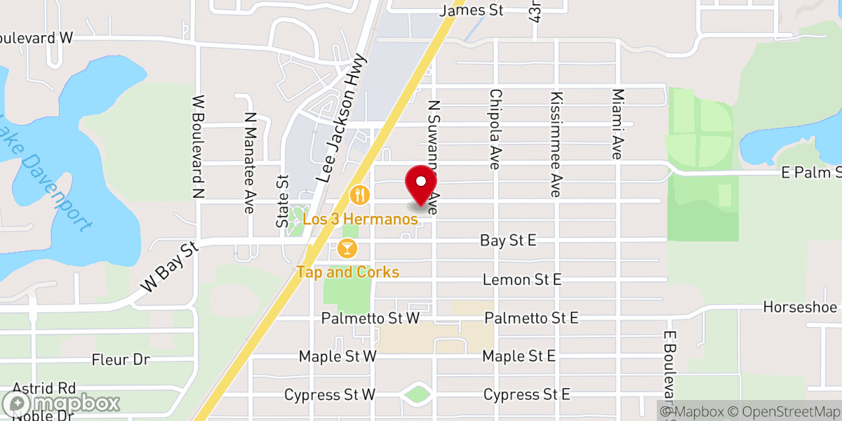 Map showing location of Alpha and Omega Worship Center Inc