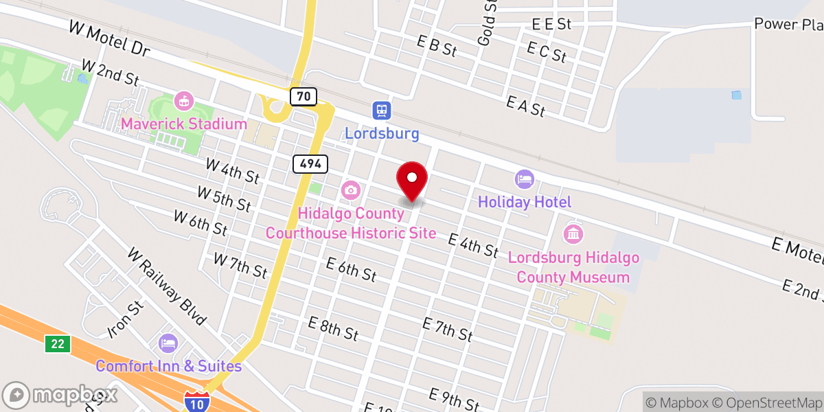 Map showing location of First Baptist Church