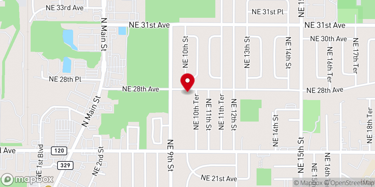 Map showing location of Gainesville Church of Christ