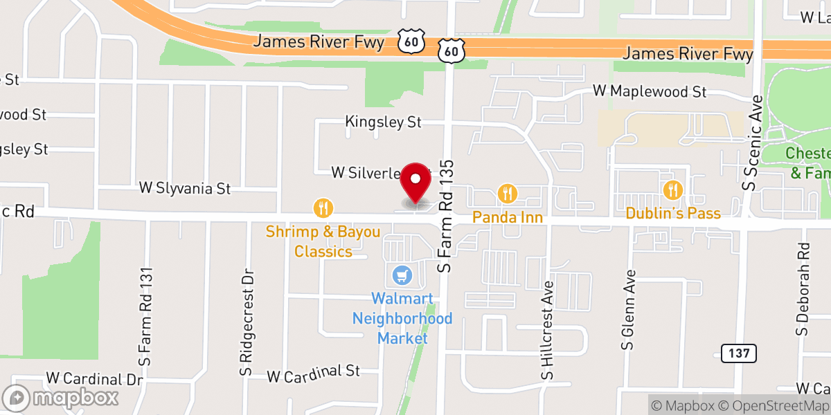 Map showing location of South Creek Church