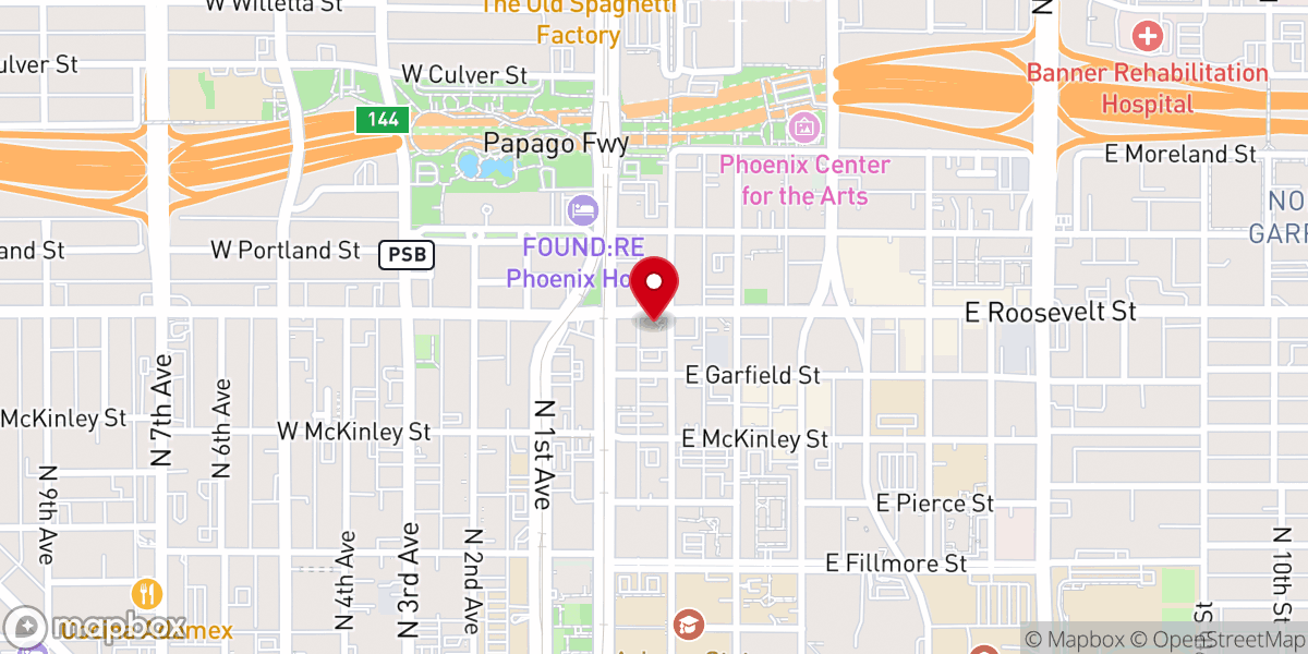 Map showing location of Roosevelt Community Church