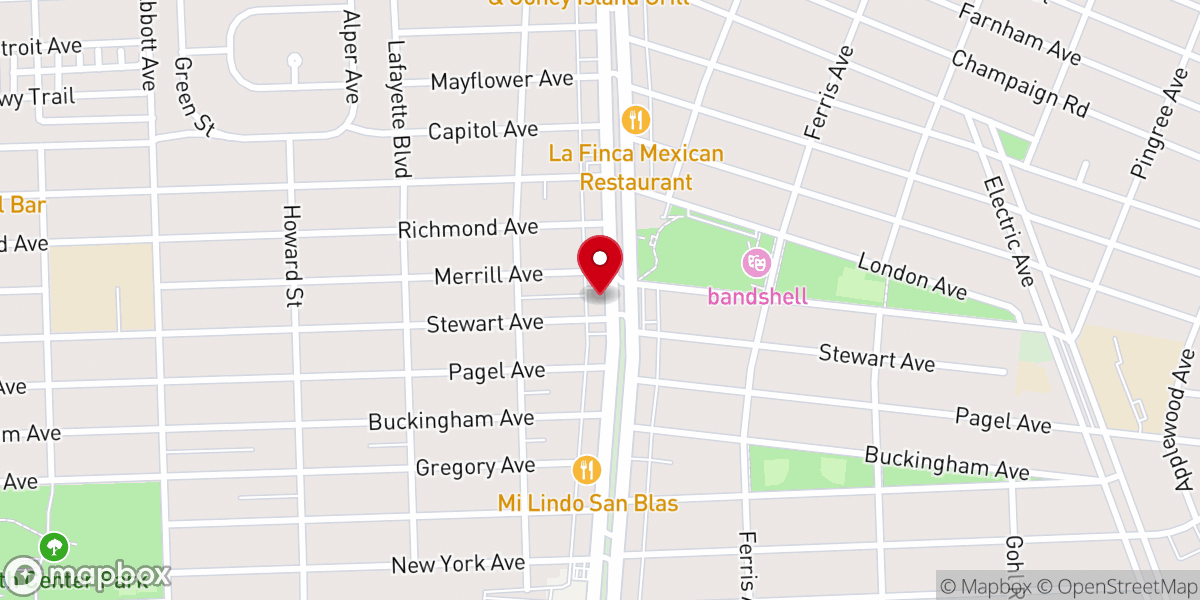 Map showing location of Winner's Chapel International Detroit