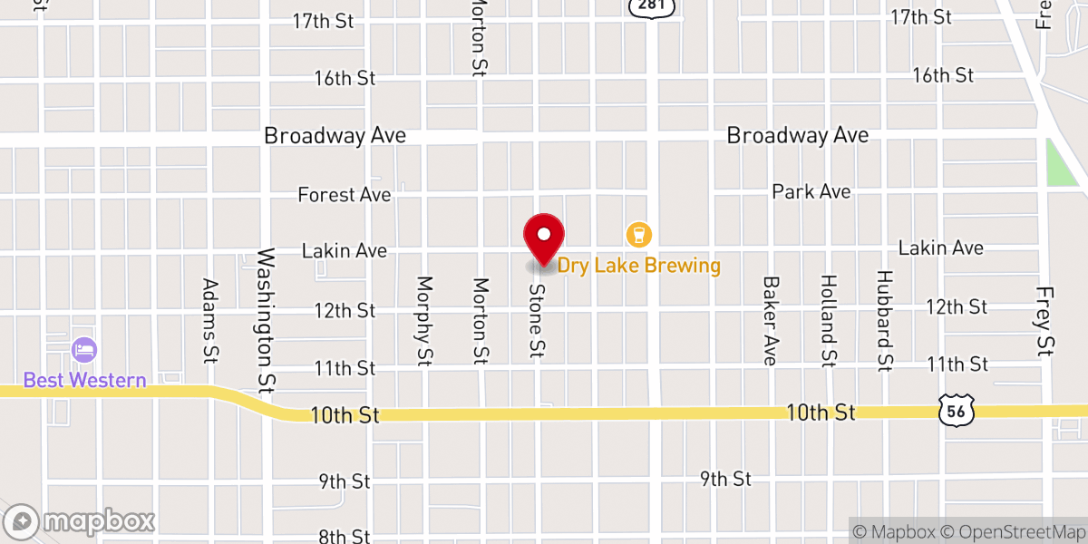 Map showing location of Great Bend Recreation Commission