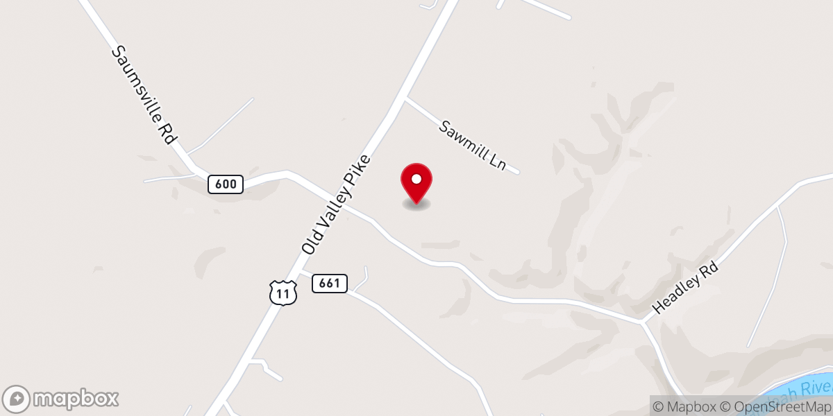 Map showing location of Valley Pike Church of the Brethren