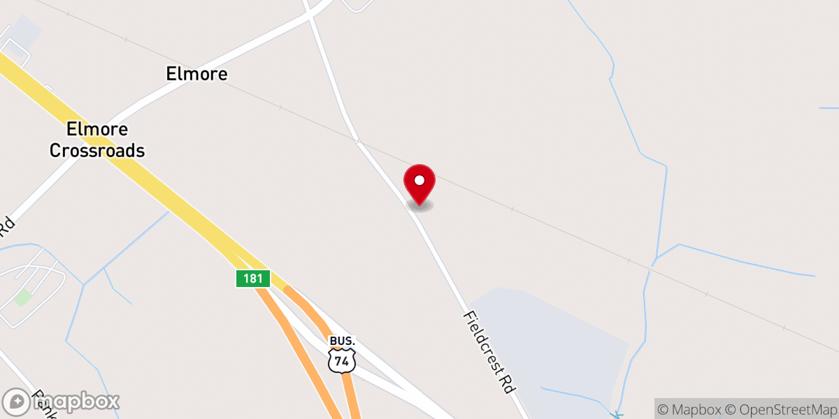 Map showing location of Westside Baptist Church